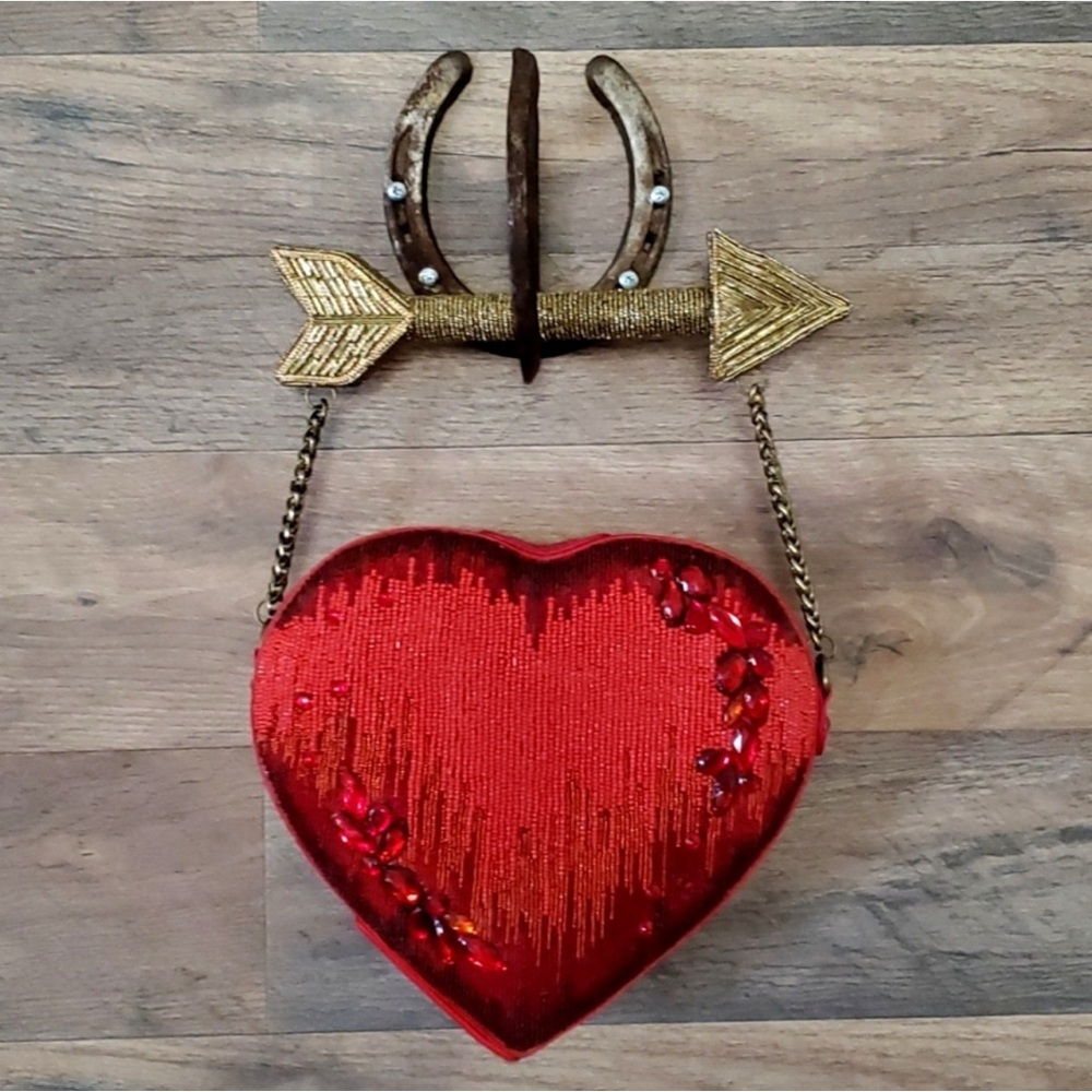 Mary Frances Red Heart Sequin Bag